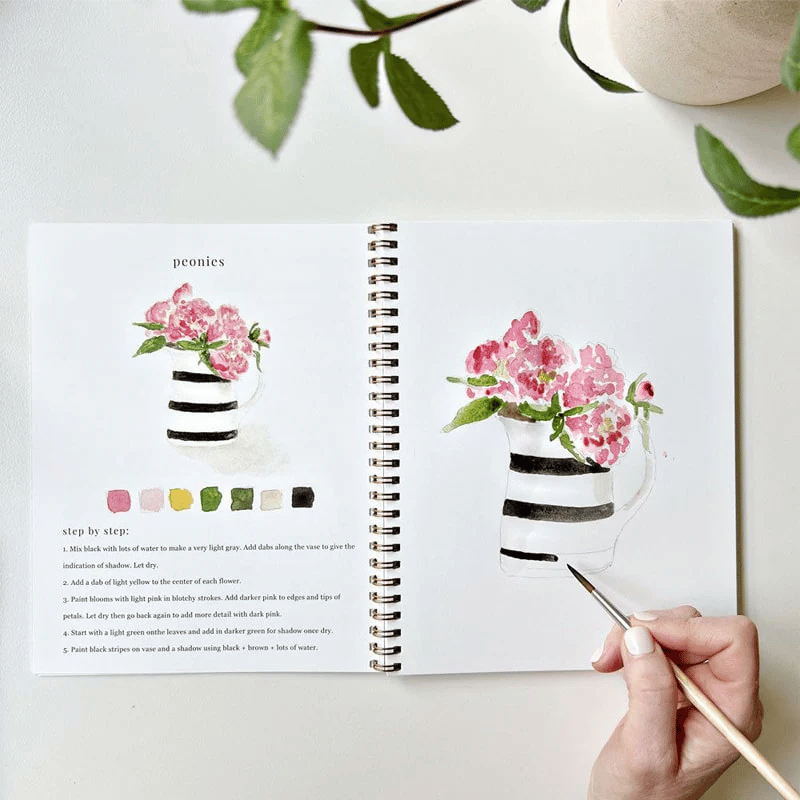 🔥MEGA-FRÜHLINGSVERKAUF🖼️Anfängerfreundlich💕 Aquarell-Arbeitsbuch