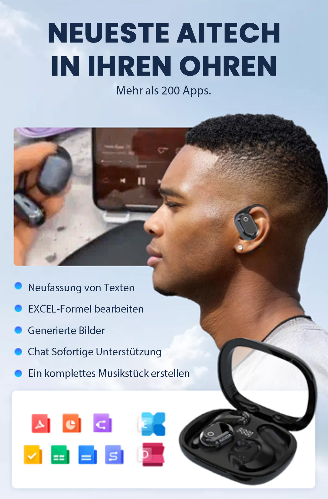 🔥Bluetooth-Ohrhörer mit KI-Sprachübersetzung