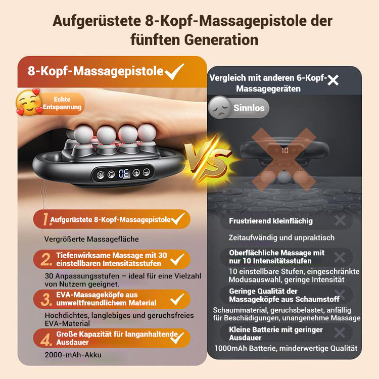 16-Antrieb 8-Kopf-Massagepistolen-Set