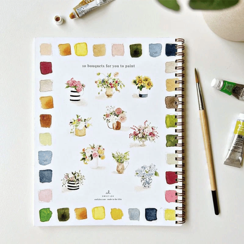 🔥MEGA-FRÜHLINGSVERKAUF🖼️Anfängerfreundlich💕 Aquarell-Arbeitsbuch