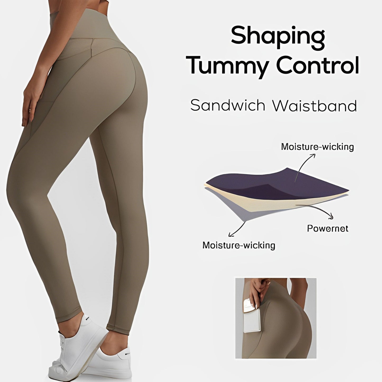 🔥Formende Trainings-Leggings mit hoher Taille und Bauchkontrolle