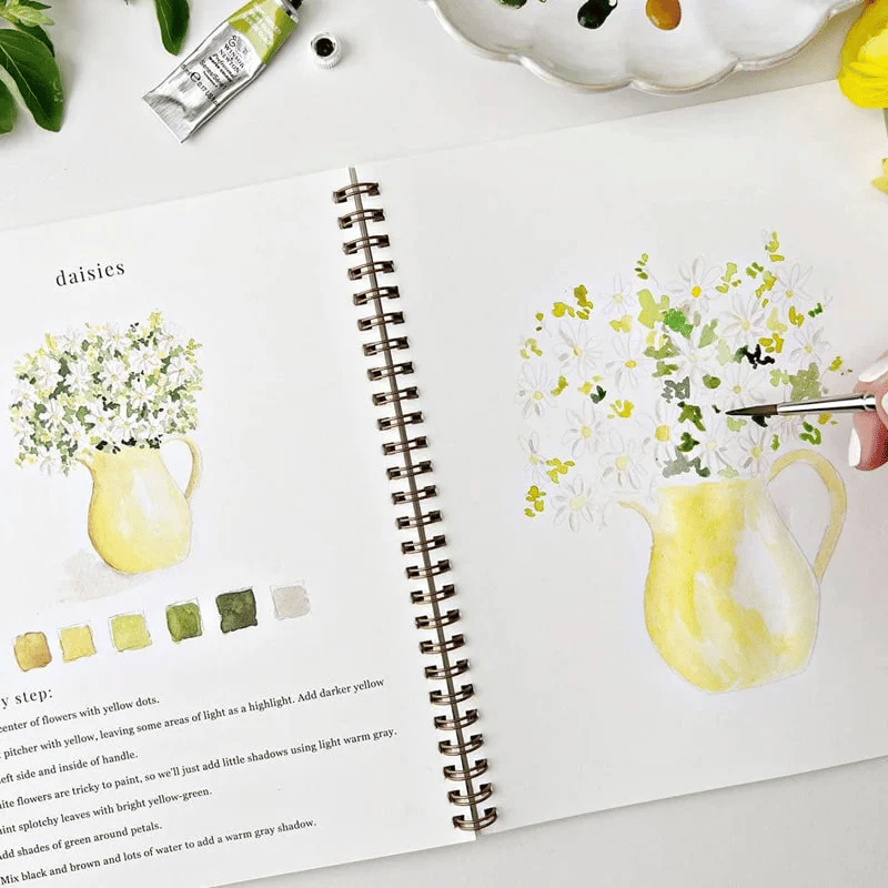 🔥MEGA-FRÜHLINGSVERKAUF🖼️Anfängerfreundlich💕 Aquarell-Arbeitsbuch