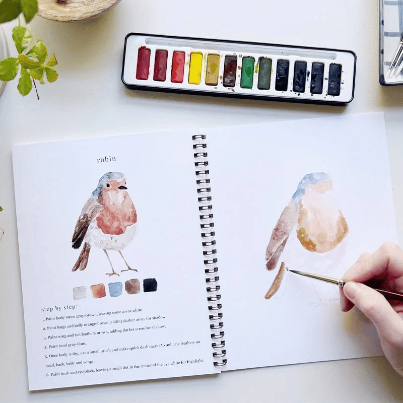 🔥MEGA-FRÜHLINGSVERKAUF🖼️Anfängerfreundlich💕 Aquarell-Arbeitsbuch