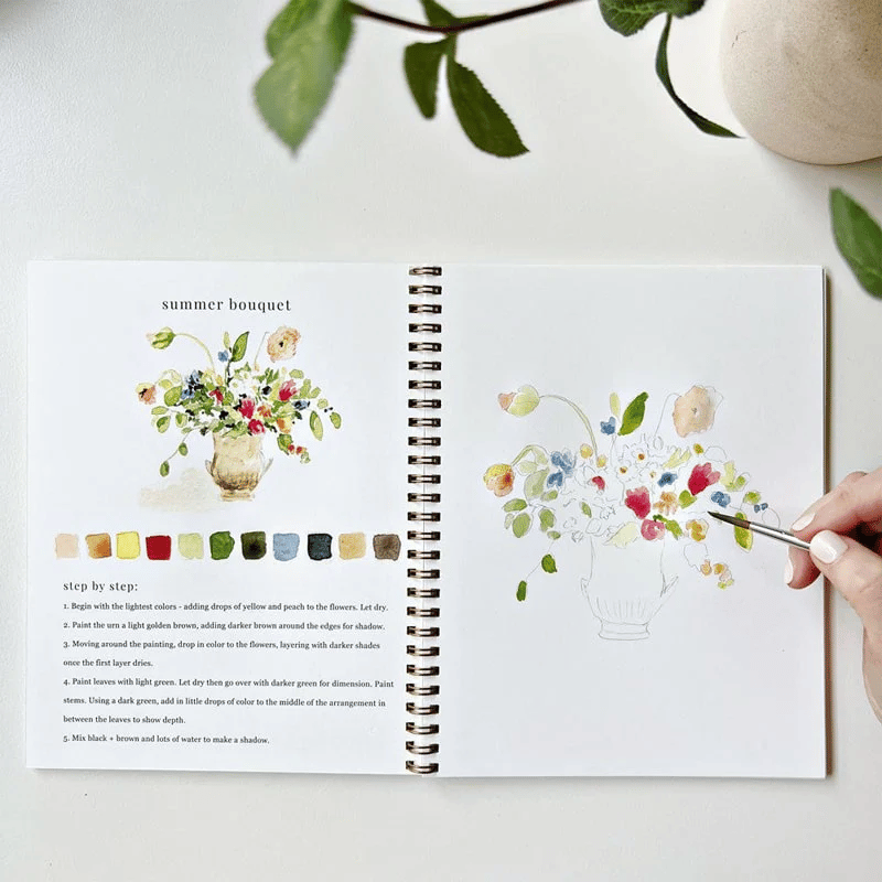 🔥MEGA-FRÜHLINGSVERKAUF🖼️Anfängerfreundlich💕 Aquarell-Arbeitsbuch