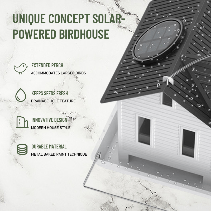 🔥 2025 Neuheit 🐦 Solarbetriebenes Hausförmiges Vogelhaus